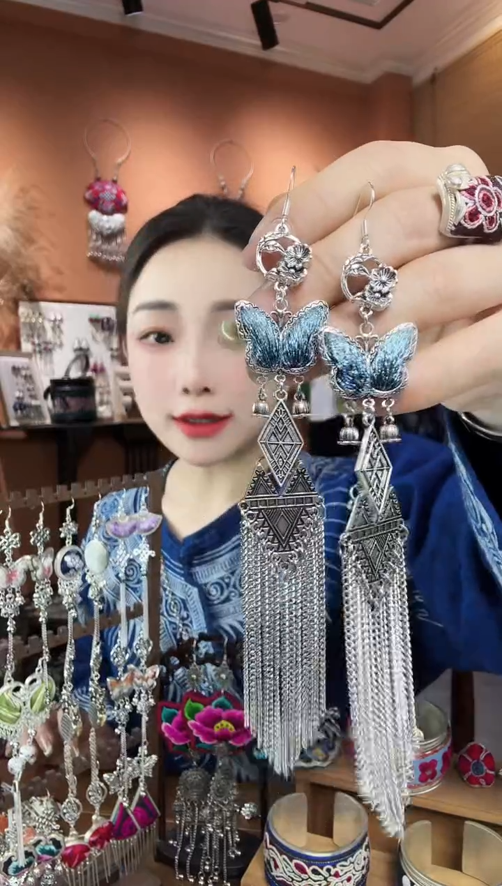 刺绣纯手工民族风耳环