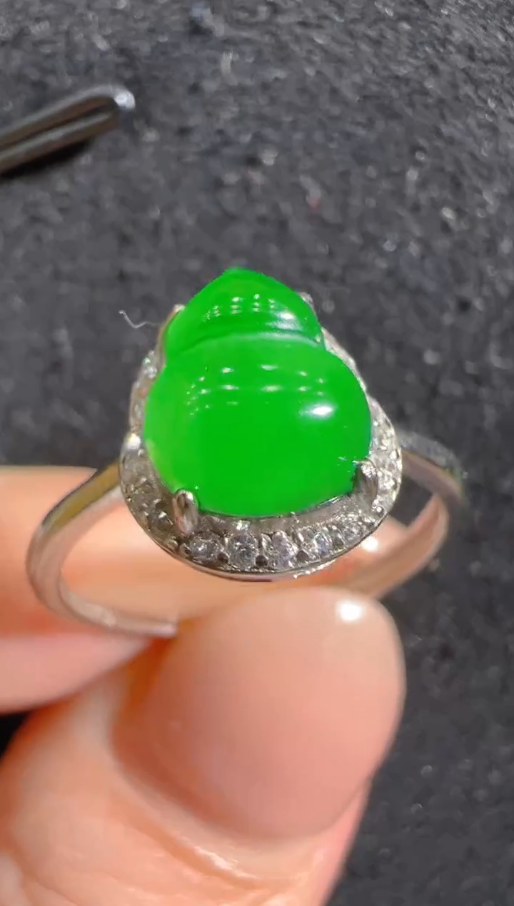 银S925镶嵌戒指翡翠多样性团购发一件