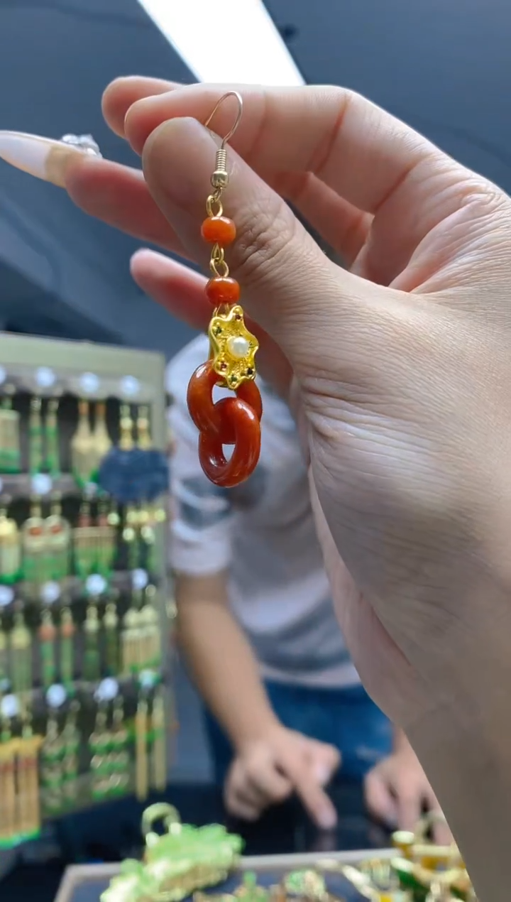 【闪购商品】翡翠耳饰合金246翡翠耳钩一个