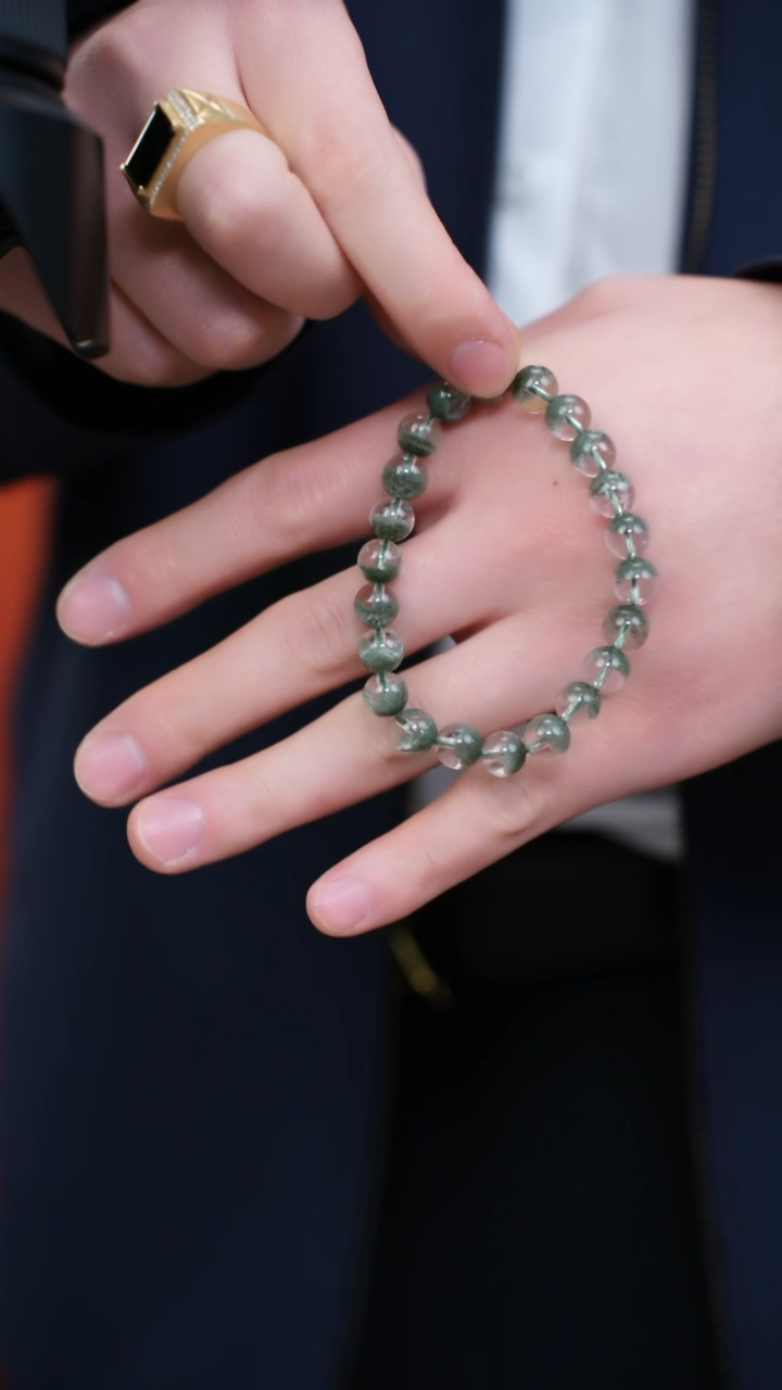 【闪购商品】水晶手链未镶嵌s017 绿幽灵手链8mm+