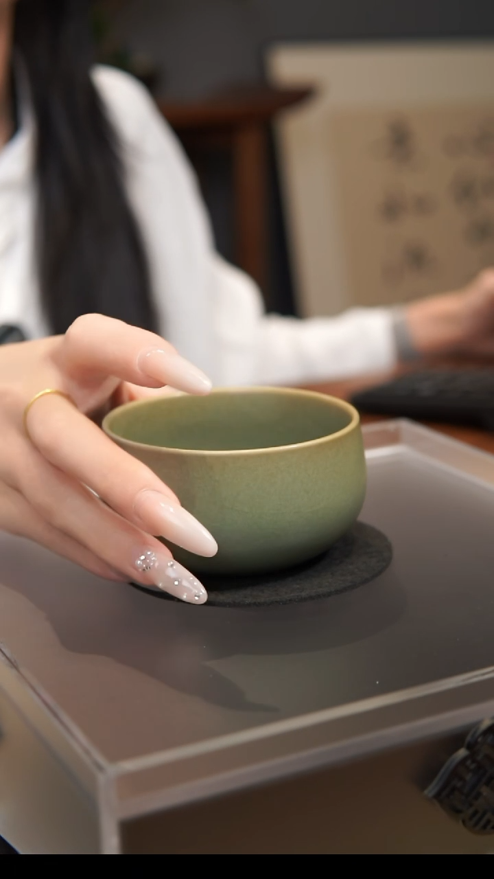 观汝禅定杯 汝州原产地 原矿老釉 带底款