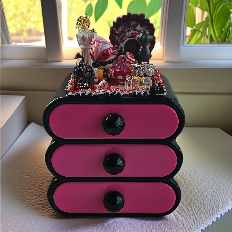 收纳北欧化妆品收纳架发卡女孩分格盒子发饰发夹整理盒耳环