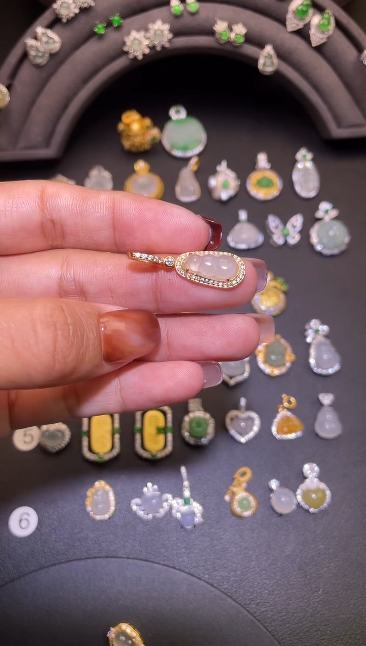 吊坠(不含链)银S925镶嵌翡翠1