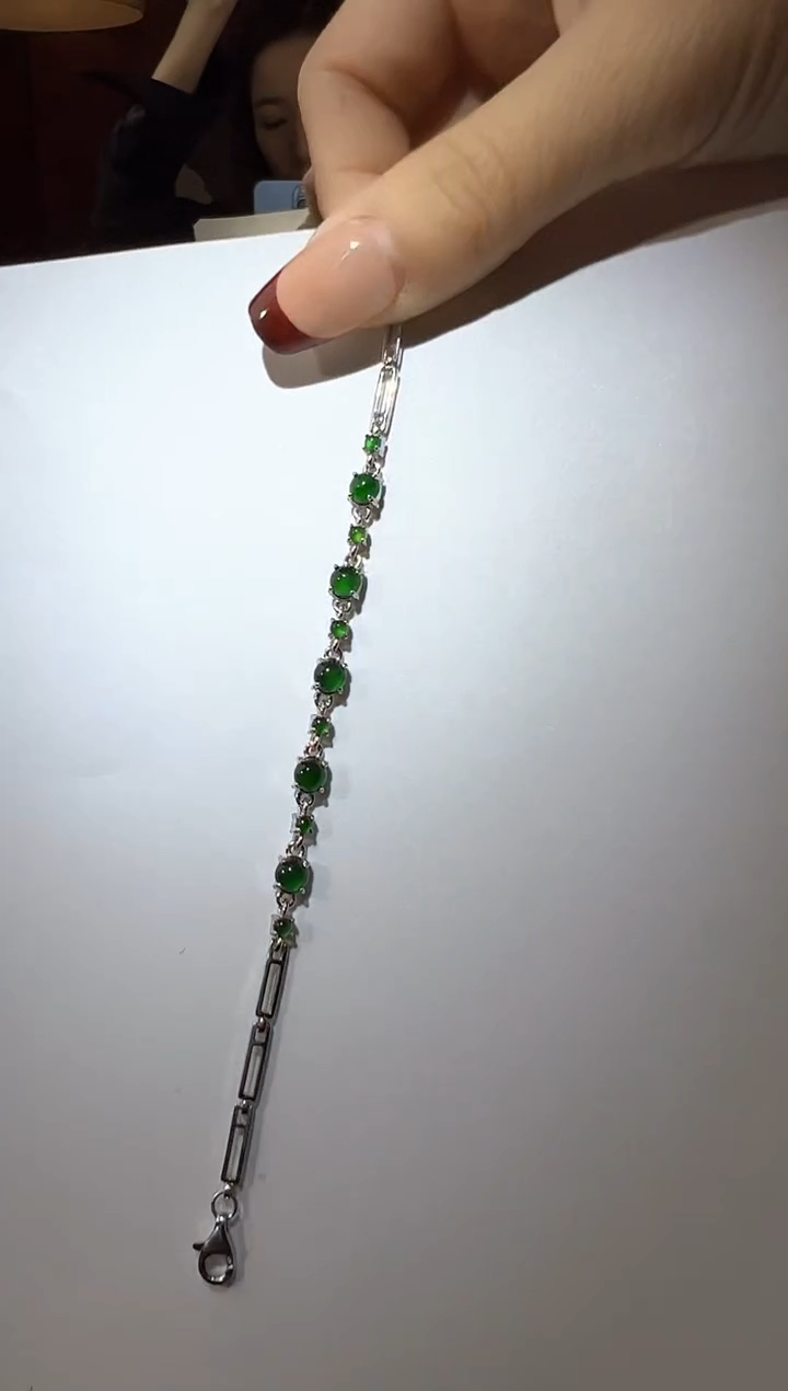 【闪购商品】翡翠手链银S925镶嵌KT24060114