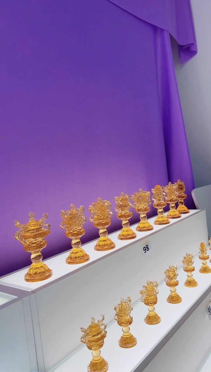 【闪购商品】泥塑古法琉璃八吉祥大号一套摆件