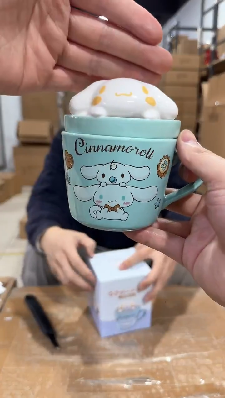 瓷片原盒玉桂狗甜品带盖杯