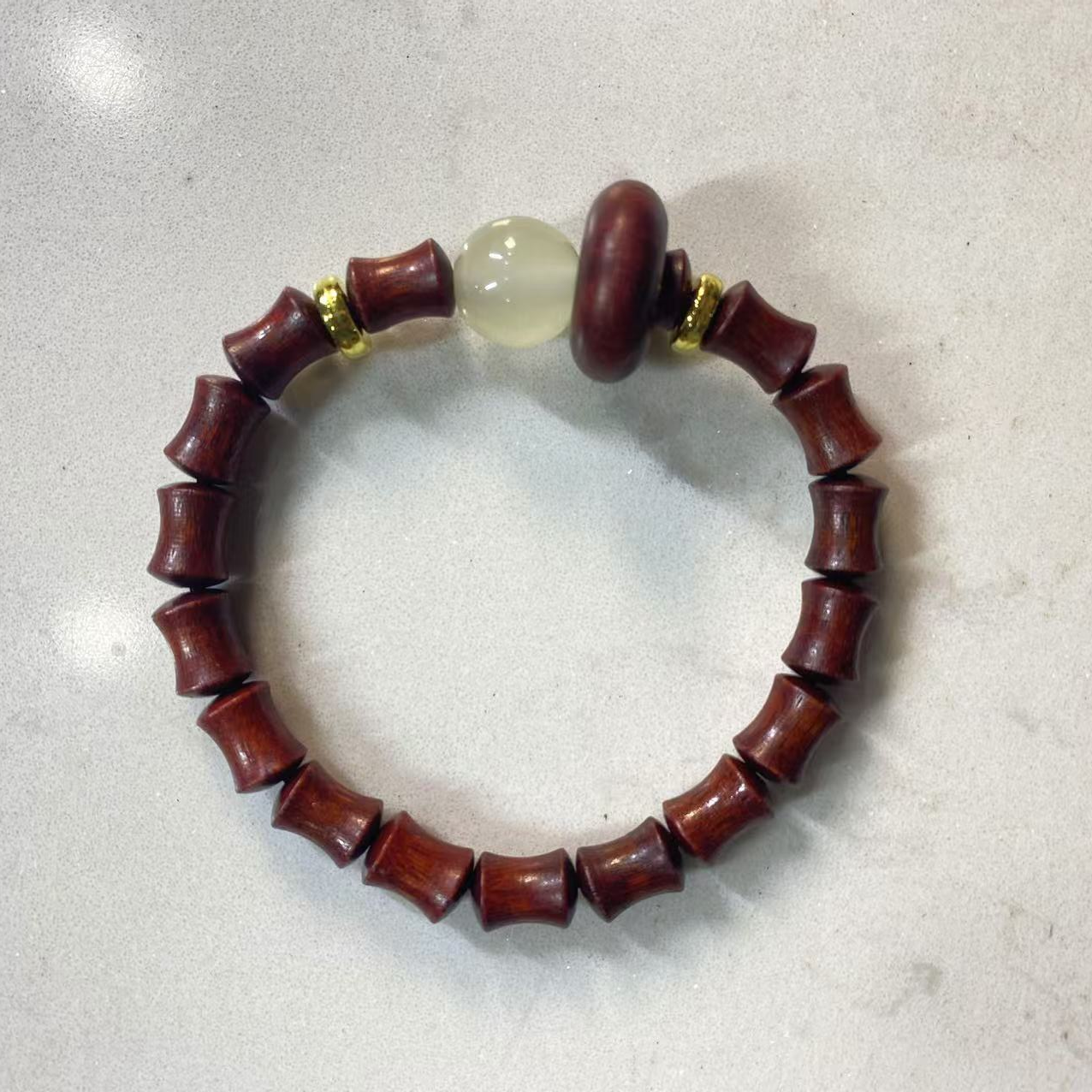 H105 紫檀竹节0.7cm单圈手串