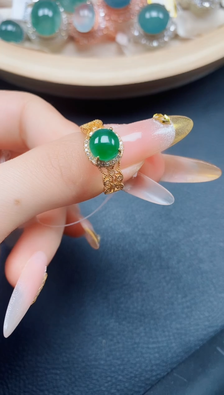 【闪购商品】翡翠戒指银S925镶嵌翡翠