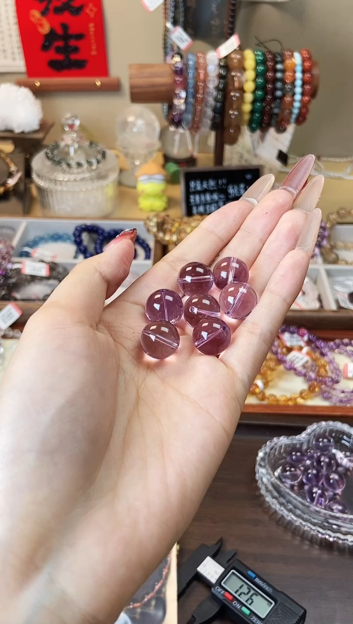 【闪购商品】水晶单珠未镶嵌海胆紫水晶14mm