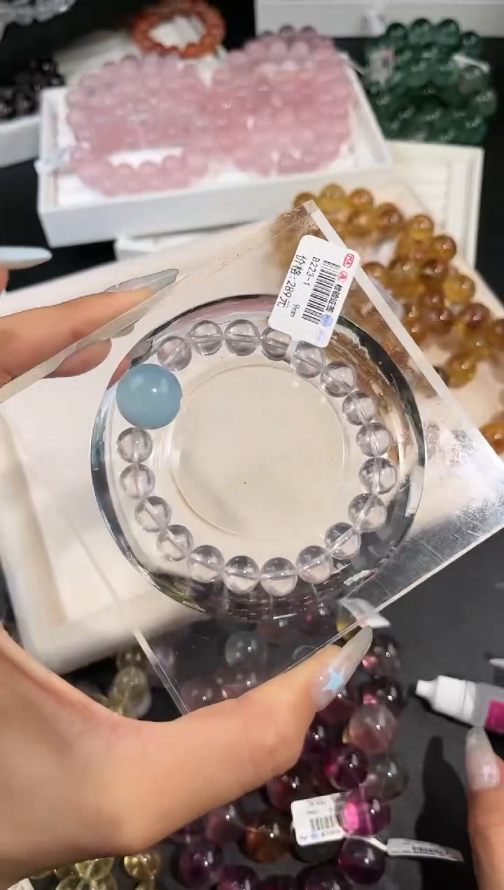 水晶手链未镶嵌多样性发一海洋之心