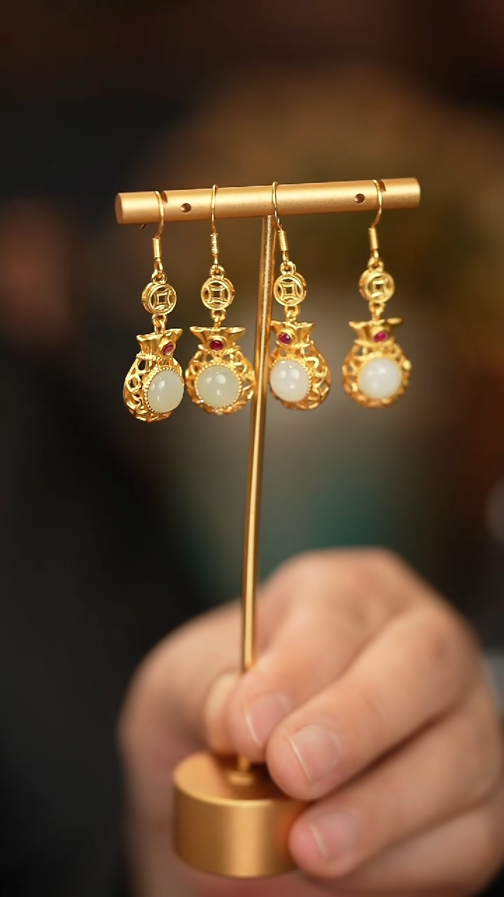 【闪购商品】翡翠耳饰银S925镶嵌新款 多样性发一