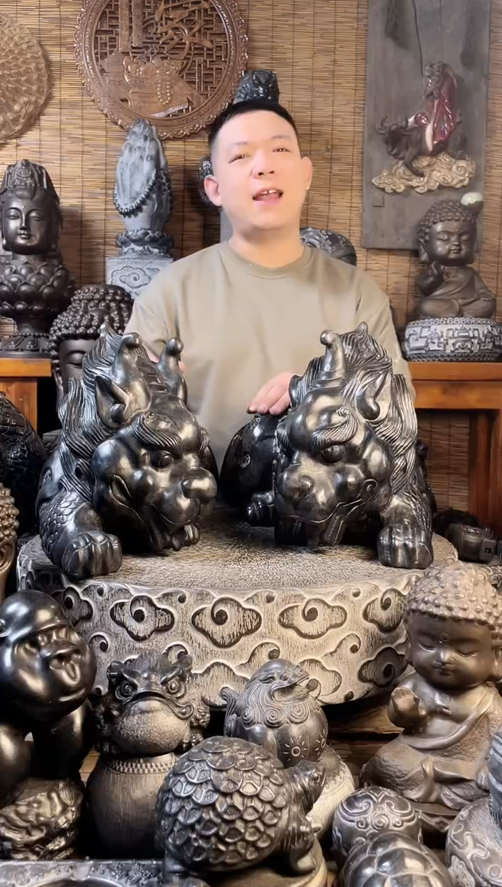 【闪购商品】52貔貅一对天然青石雕刻