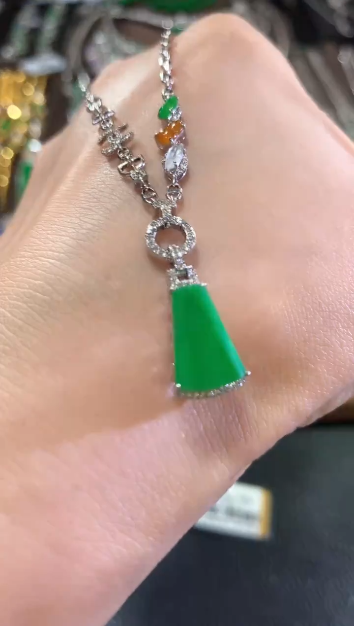 套链18K金镶嵌翡翠m12多样性一件发货