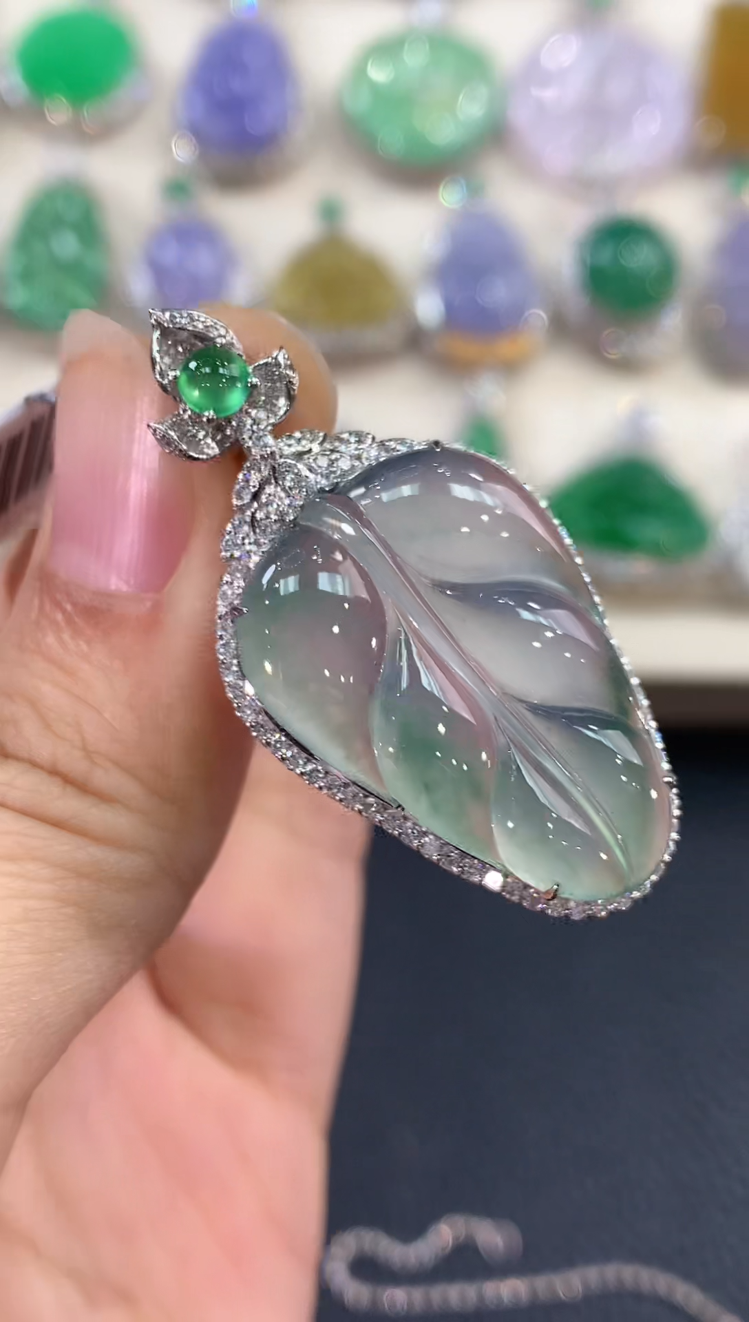 【闪购商品】翡翠吊坠(不含链)18K金镶嵌b253