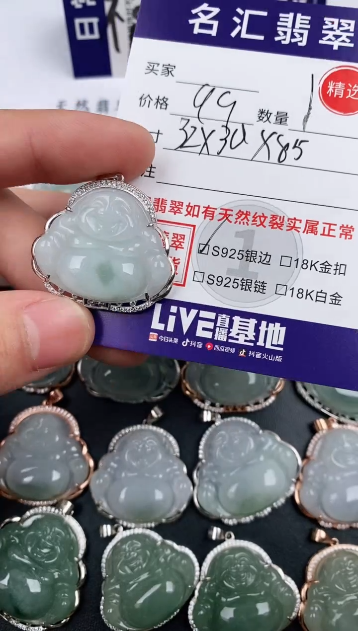 翡翠银S925镶嵌颈饰·