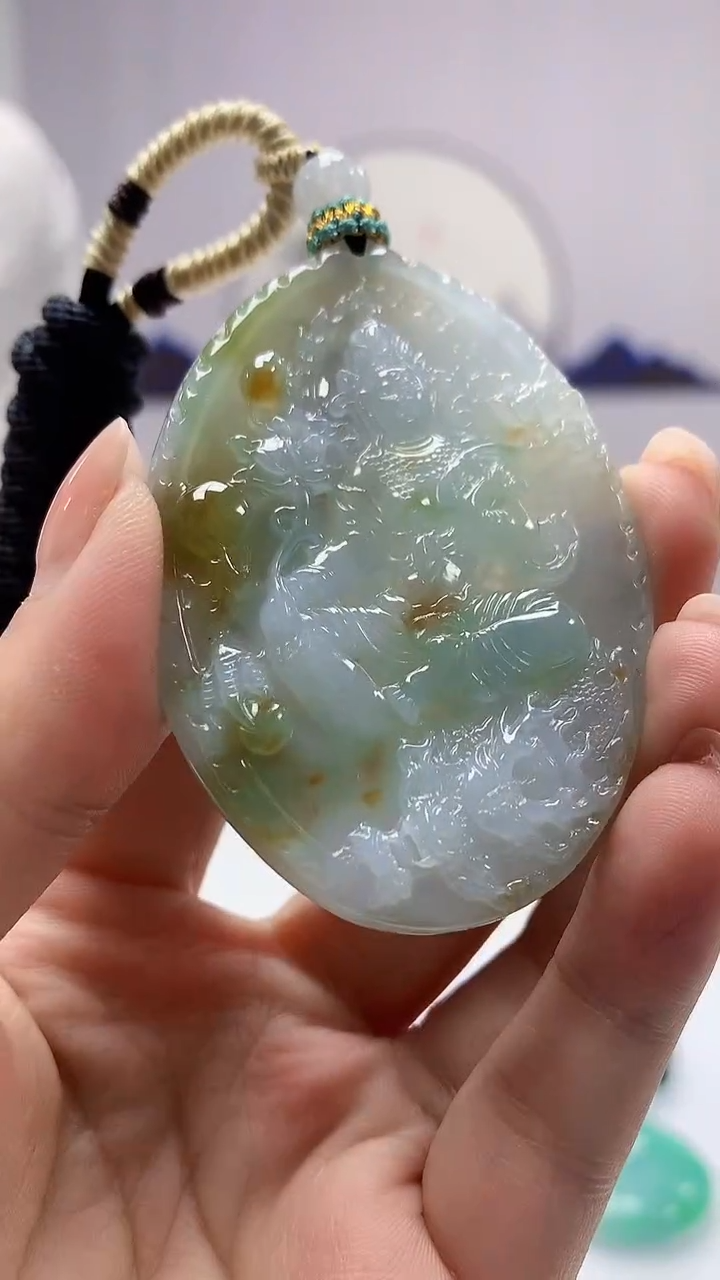 【闪购商品】定制翡翠未镶嵌5028ms-毛货挂件116