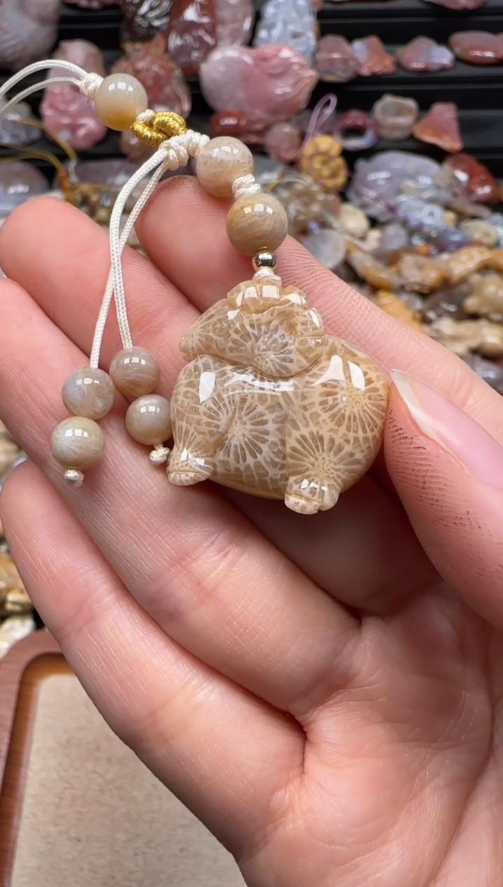 【闪购商品】硅化珊瑚（珊瑚玉）颈饰未镶嵌052