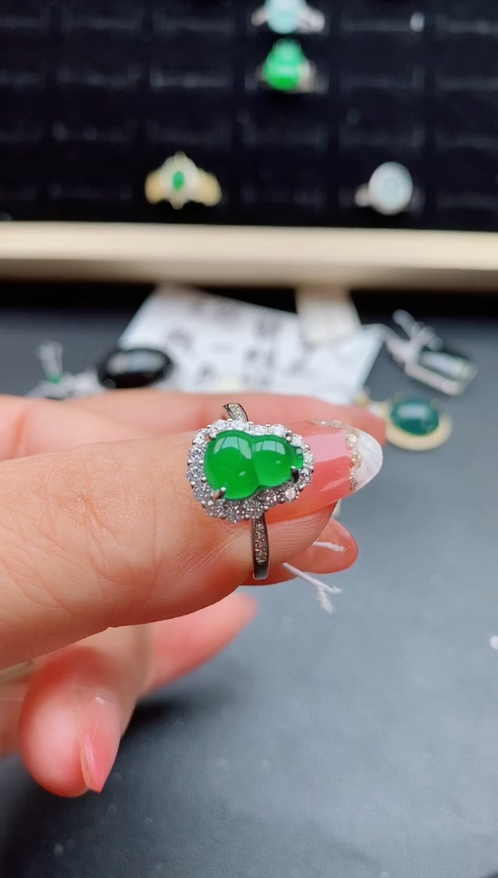 【闪购商品】翡翠戒指银S925镶嵌508505