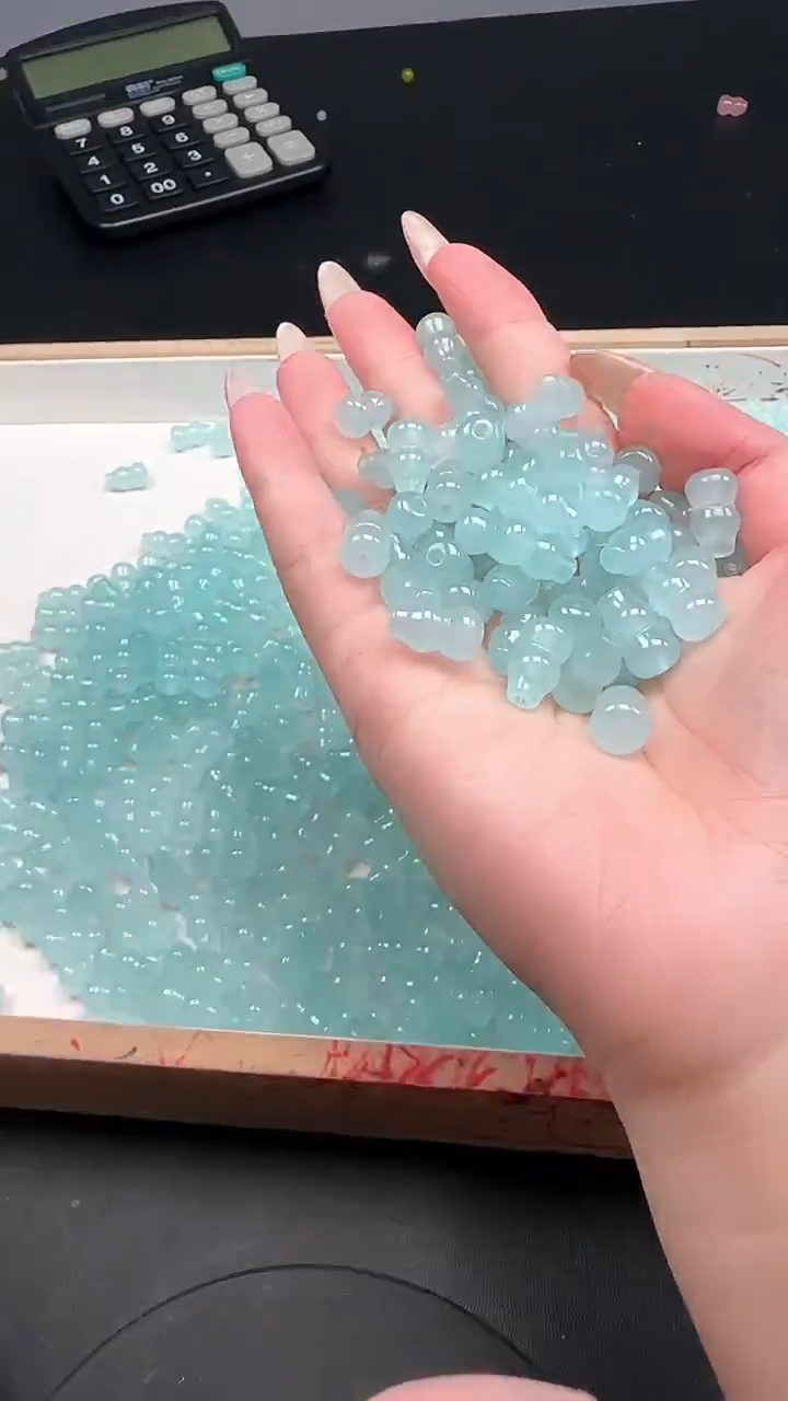 未镶嵌散珠玛瑙/玉髓湖水蓝N411卡8*14MM10颗