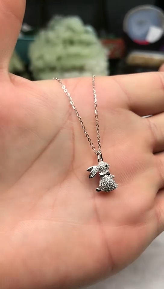 【闪购商品】锆石以实物为准银S925镶嵌小兔子