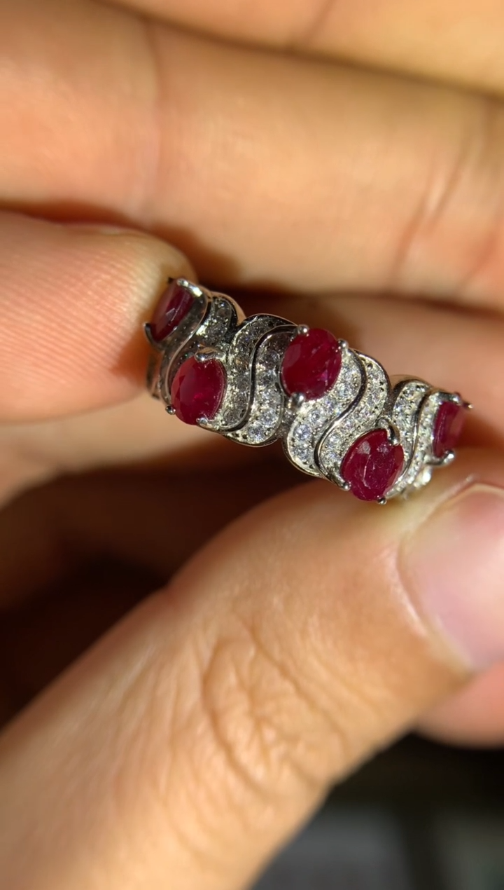 【闪购商品】红宝石戒指银S925镶嵌活口