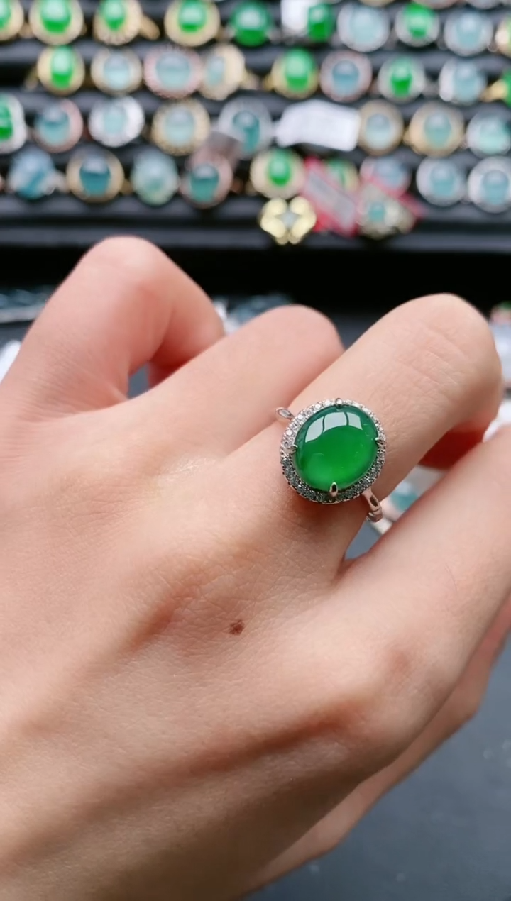 【闪购商品】翡翠戒指银S925镶嵌1111111