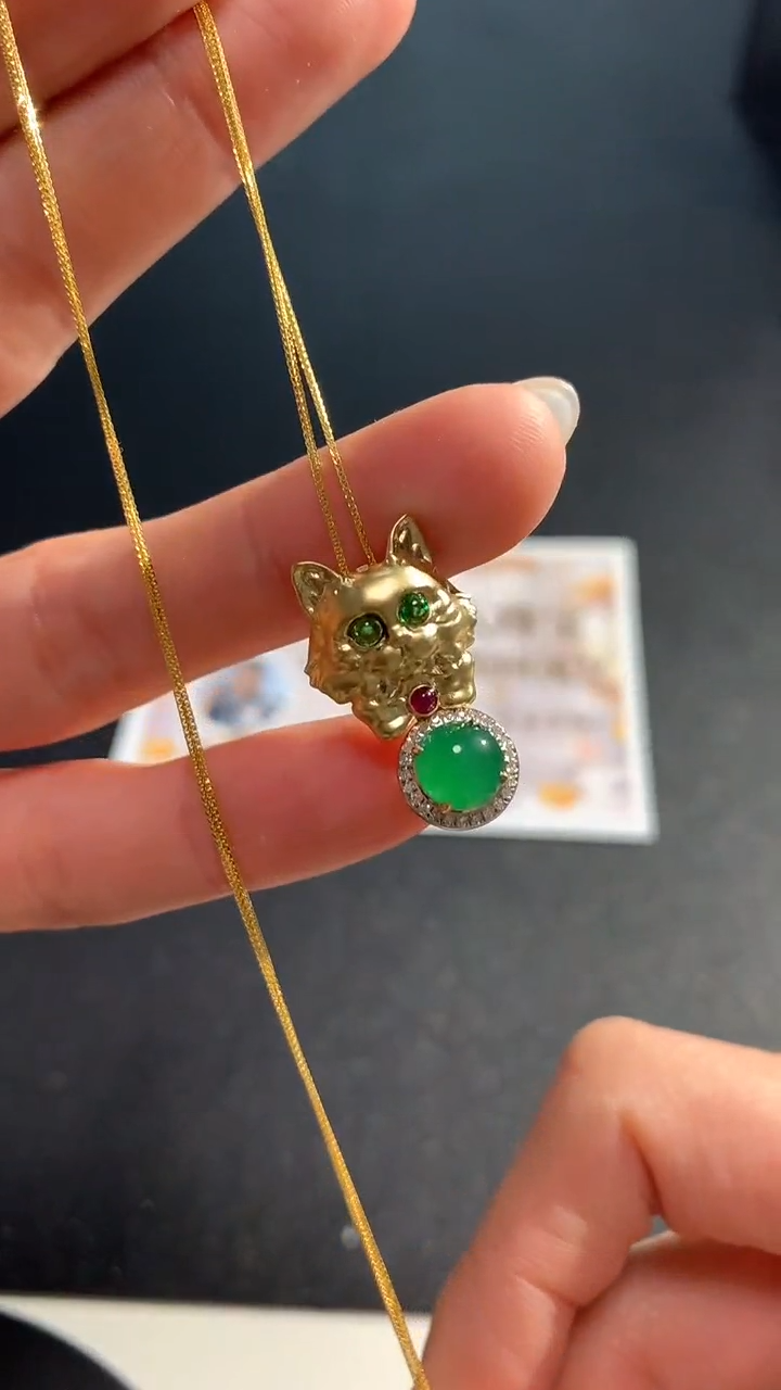 【闪购商品】翡翠套链18K金镶嵌珠子不退不换|5000+0