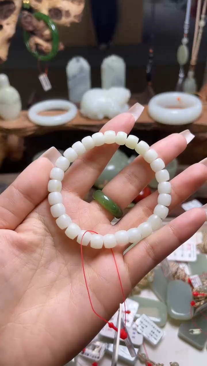 【闪购商品】和田玉手串未镶嵌米达极限弧卡8老型