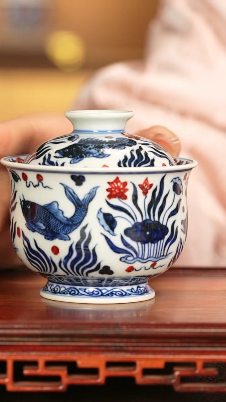 【闪购商品】盖碗永明尚玩景德镇纯手工陶瓷瓷瓷