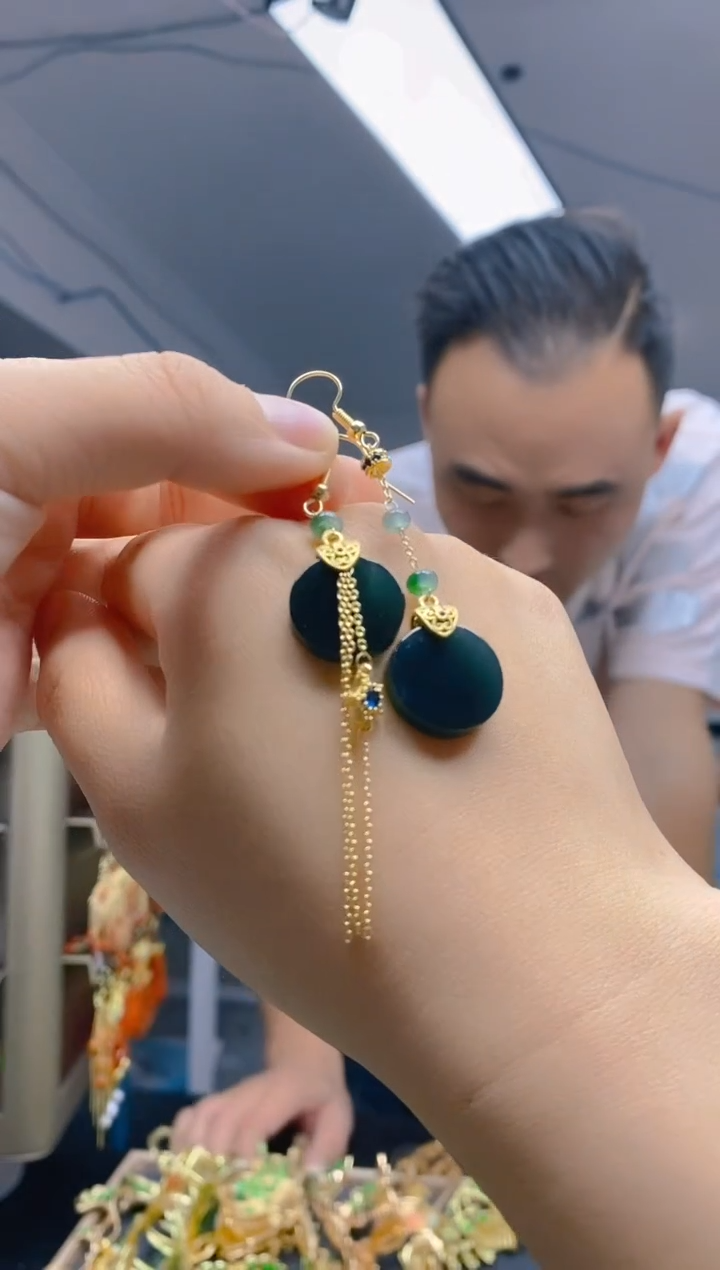 【闪购商品】翡翠耳饰合金0207翡翠耳钩