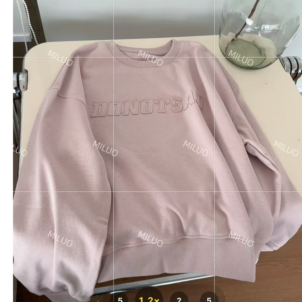 【哈尼家2】粉色字母圆领套头百搭卫衣T137