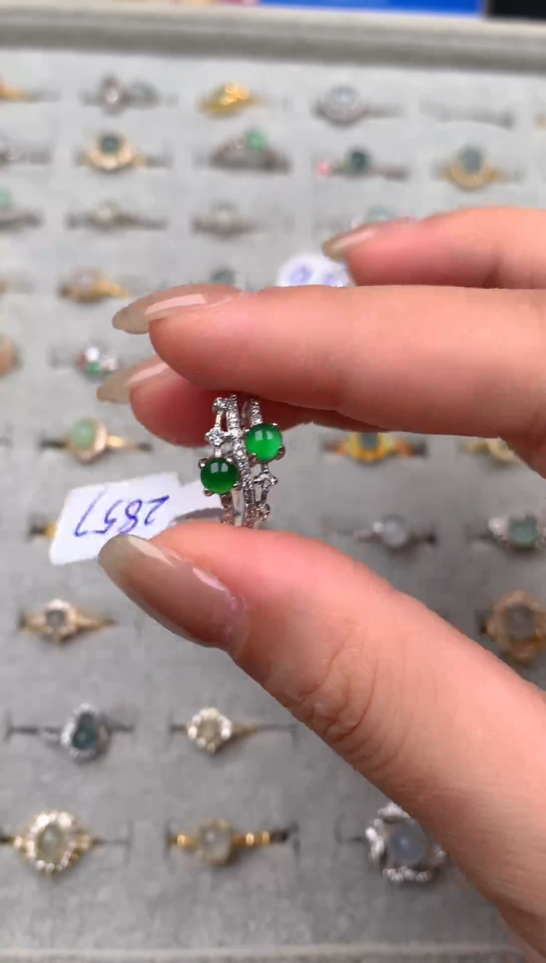 银S925镶嵌戒指翡翠.****️天然A货翡翠