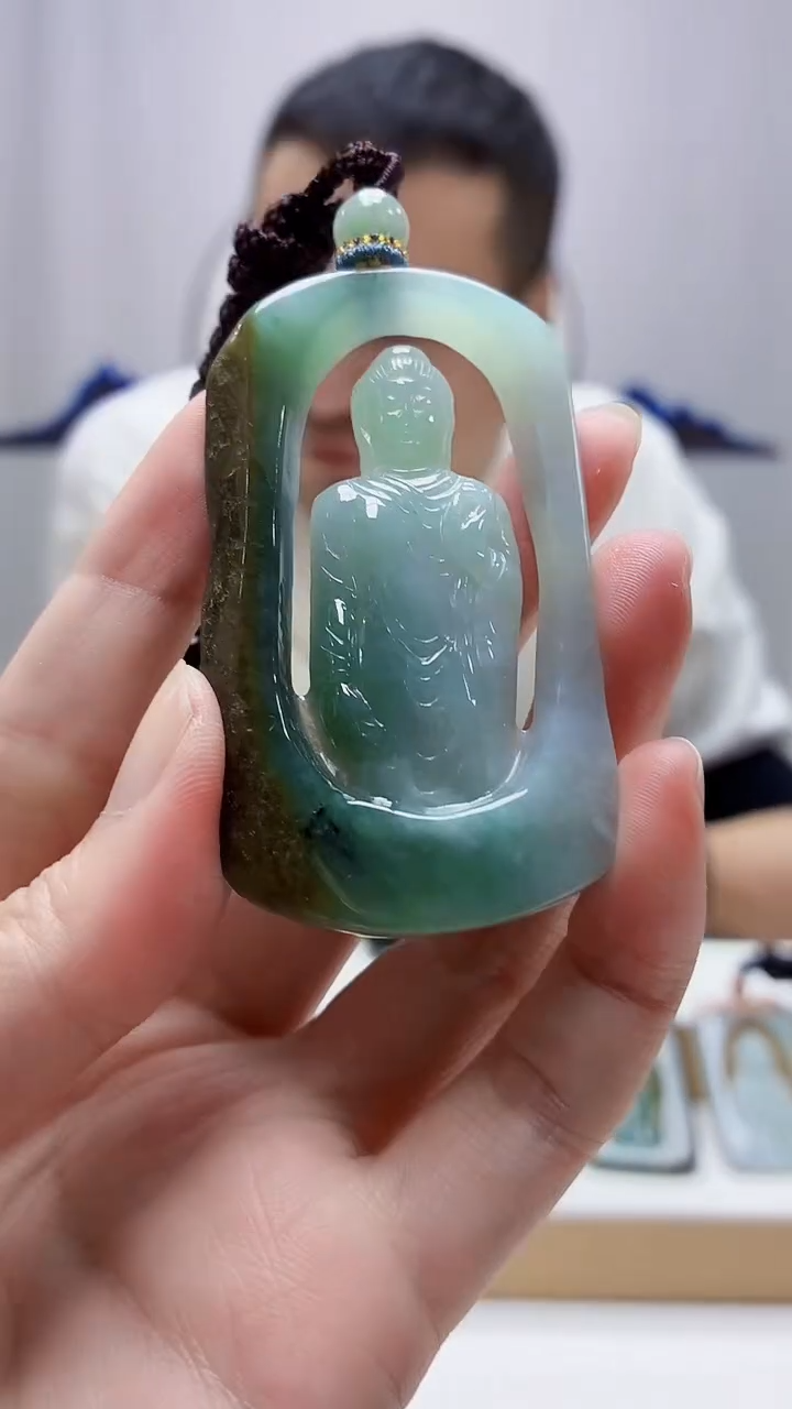 未镶嵌定制翡翠4898zm-毛货挂件佛43