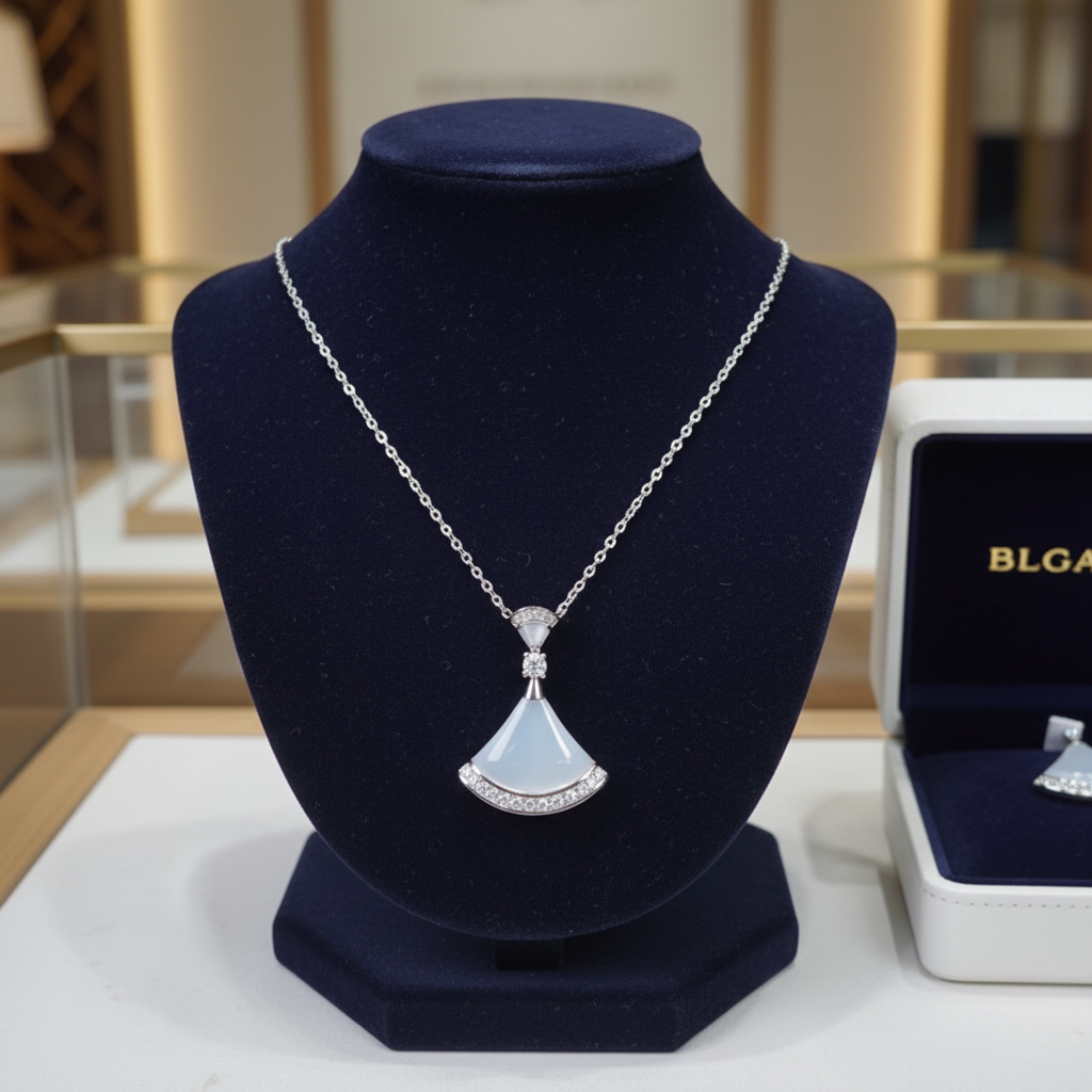 铂金PT950镶嵌莫桑贝 母 玛 瑙小裙子套链 时尚 精致 百搭 