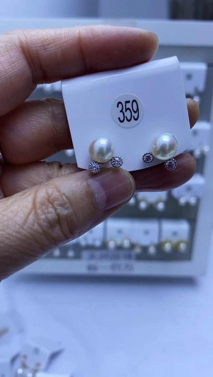 银S925镶嵌耳饰海水珍珠359