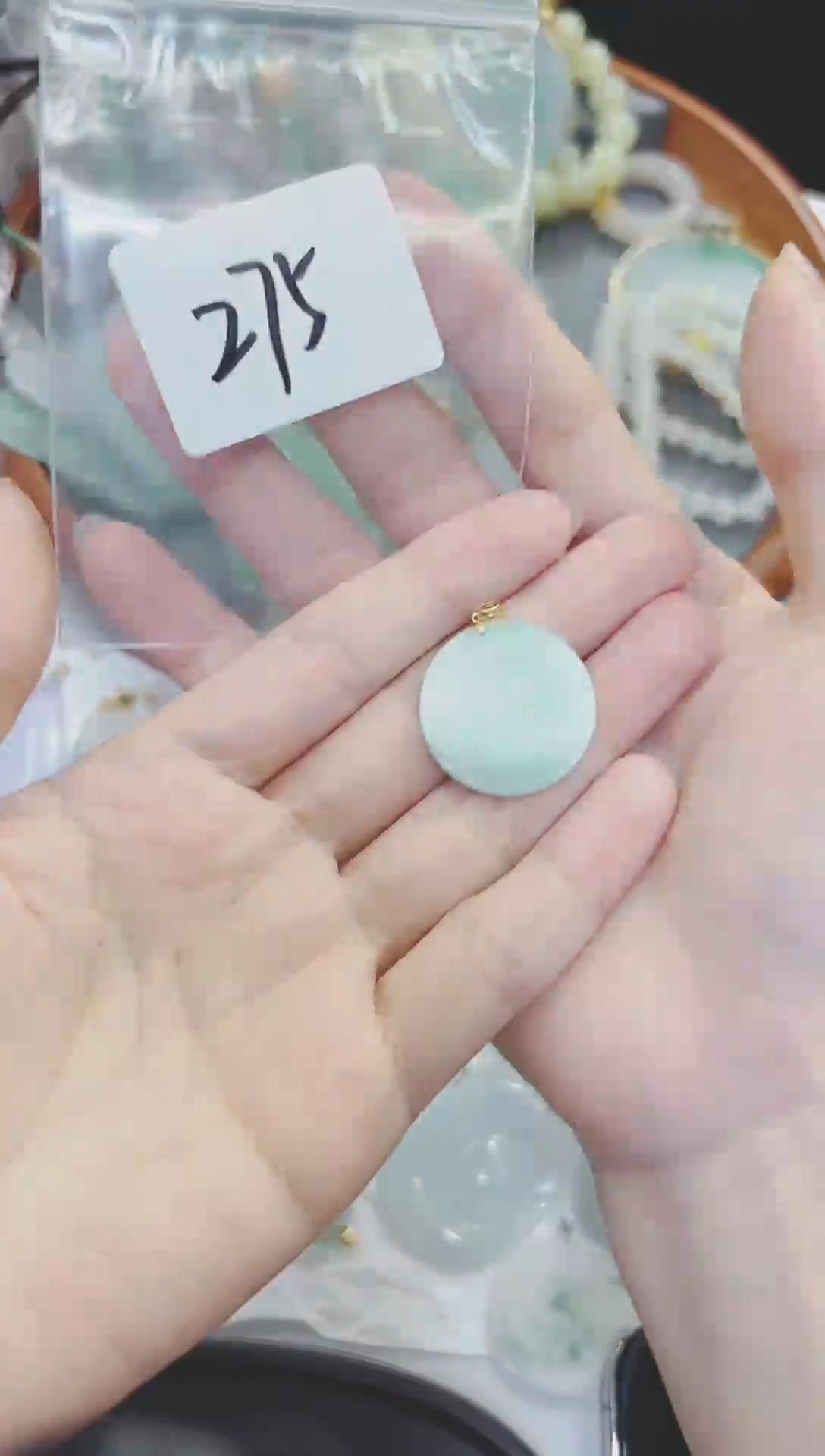 翡翠18K金镶嵌颈饰275