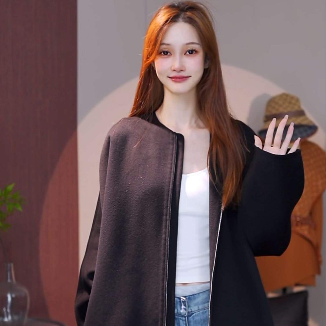 未使用 Hermes/爱马仕 D500062/黑色拉链款大衣外套/38码