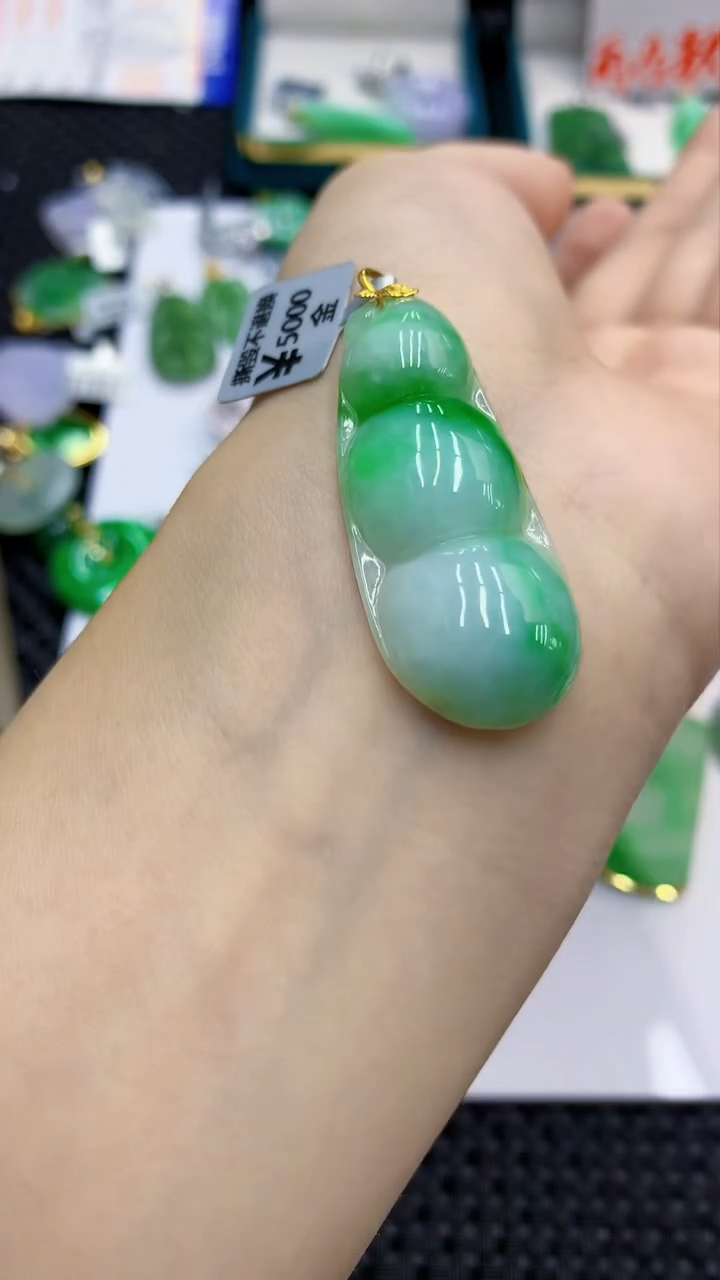 翡翠18K金镶嵌颈饰             1