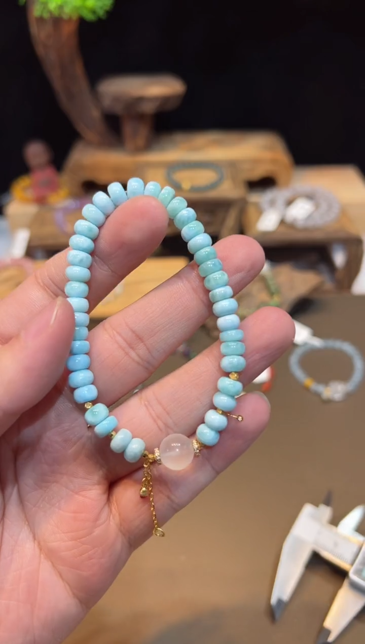 针钠钙石（海纹石）未镶嵌手链手饰@@B1206