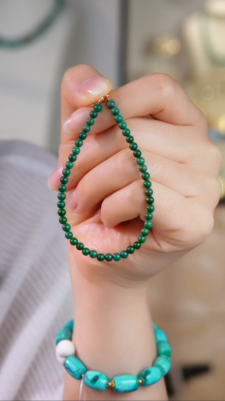 银S925镀金镶嵌绿松石手链多样性发货