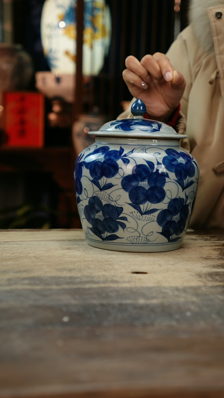 【闪购商品】瓷片景德镇纯手工釉下彩精品花瓶