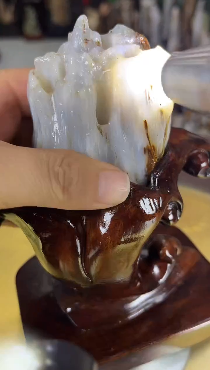 未镶嵌珠宝奇石硅化玉缅甸天然树化玉摆件