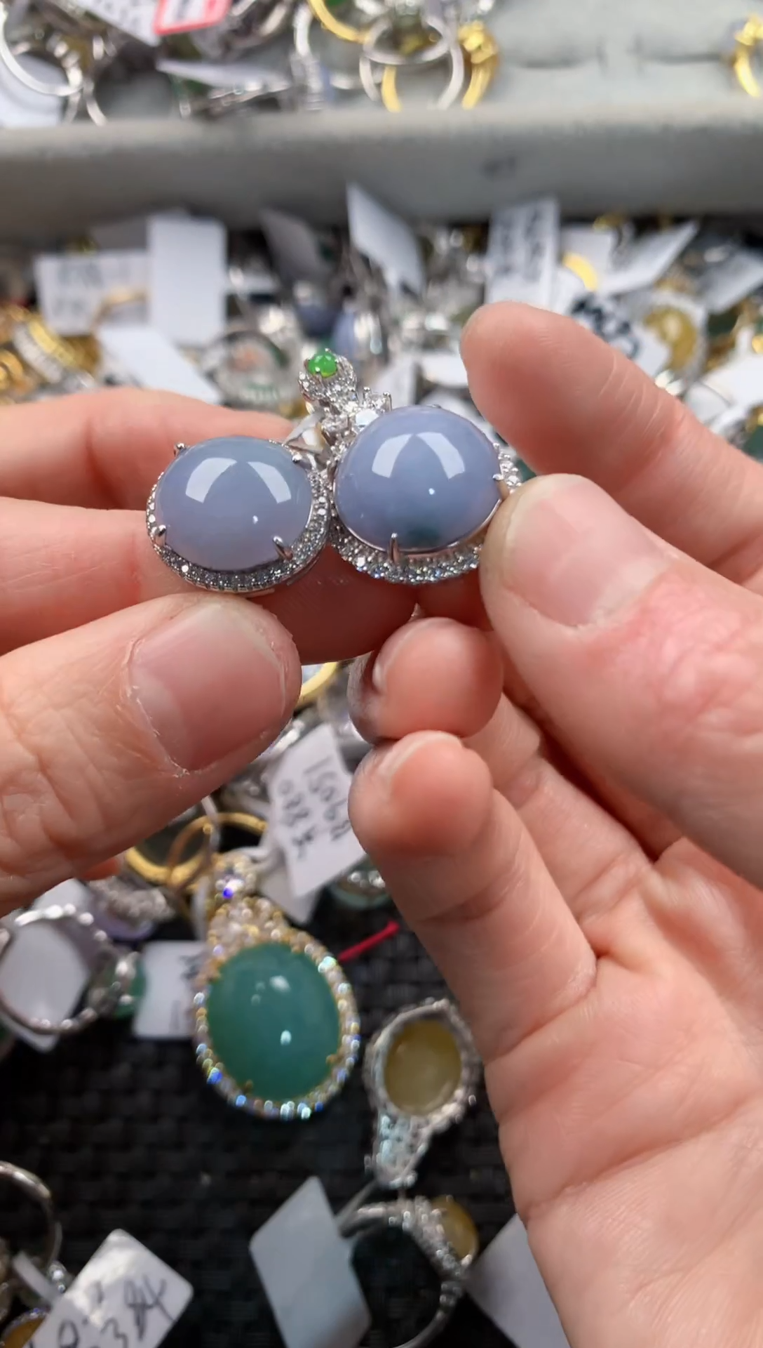 银S925镶嵌戒指翡翠222   3