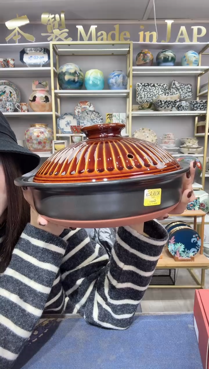 陶瓷菊花枫叶红棕8号1.9L（2-3人用）