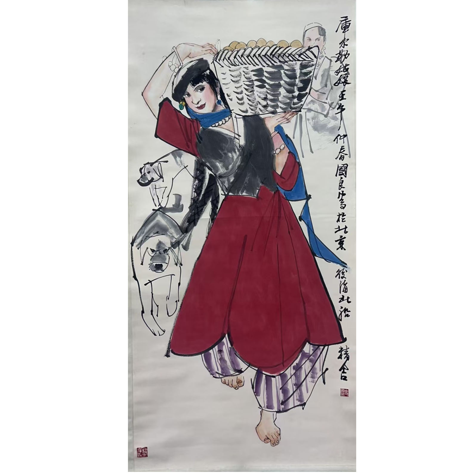 史国良款 人物绘画立轴137×66 8.1平尺