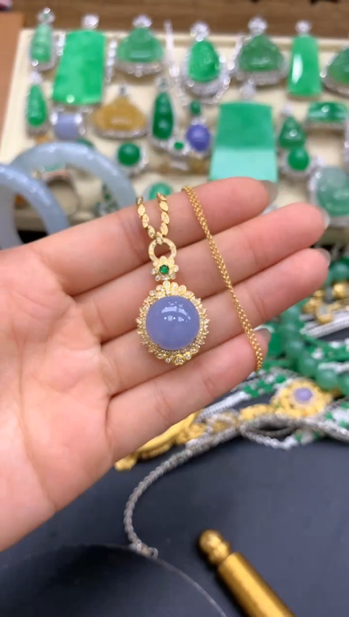 【闪购商品】翡翠颈饰18K金镶嵌471-中国好珍宝