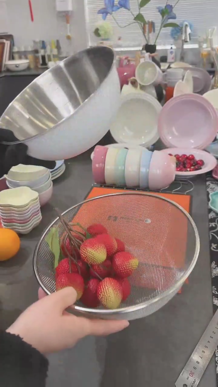 【闪购商品】瓷不锈钢料理盆+沥水篮24cm（2件套）