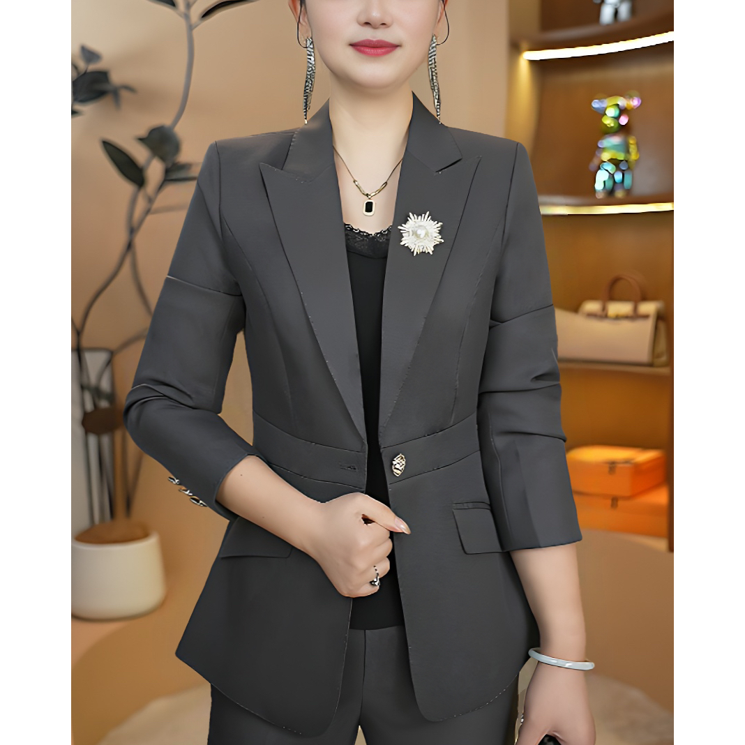 8522秋冬新款气质西装套装时尚休闲职业装女神范修身西服韩版正装