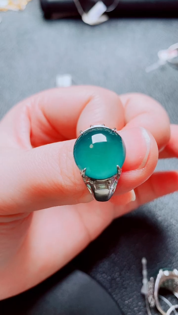 银S925镶嵌戒指翡翠111