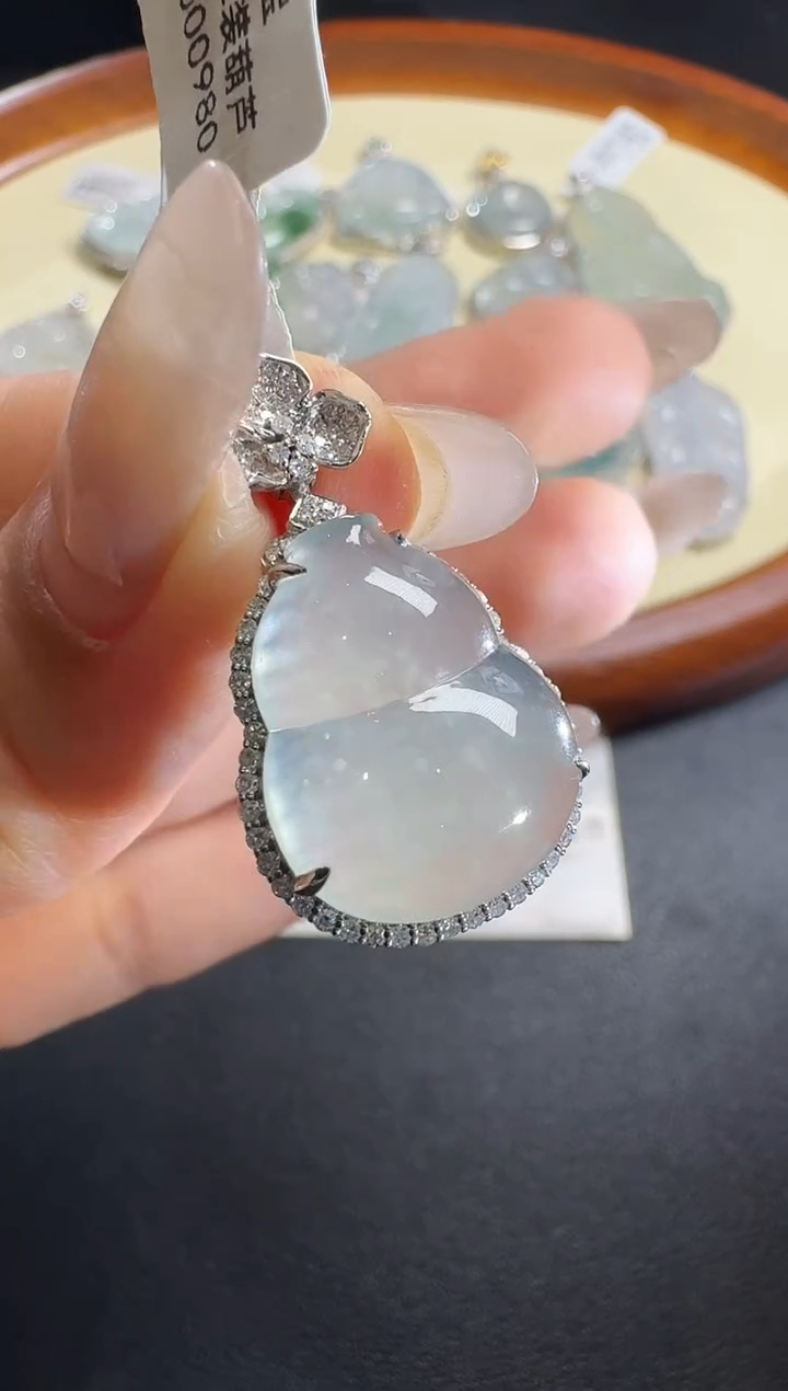 【闪购商品】翡翠颈饰18K金镶嵌【源头工厂】钻石镶嵌